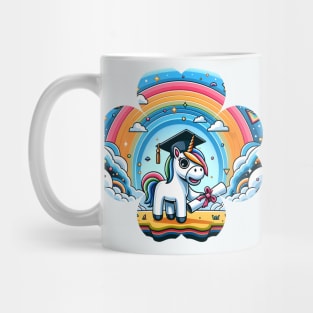 Whimsical Unicorn Rainbow Graduation Mug